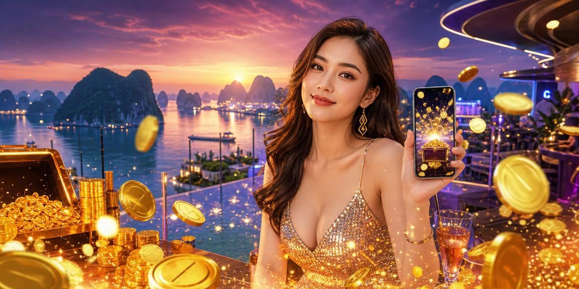 Người dùng Việt Nam sử dụng ứng dụng casino trên điện thoại tại vịnh Hạ Long